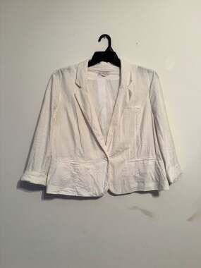 C. Est. 1946 White Linen Blend Blazer Jacket Size XL